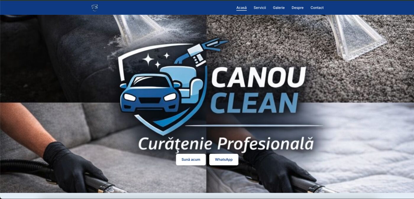 Ca Nou Clean: pagina principală a site-ului